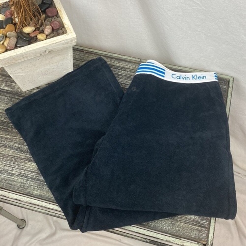 Calvin Klein CK Black Terry Cloth Athleisure Lounge Pants NEW M - Picture 4 of 10
